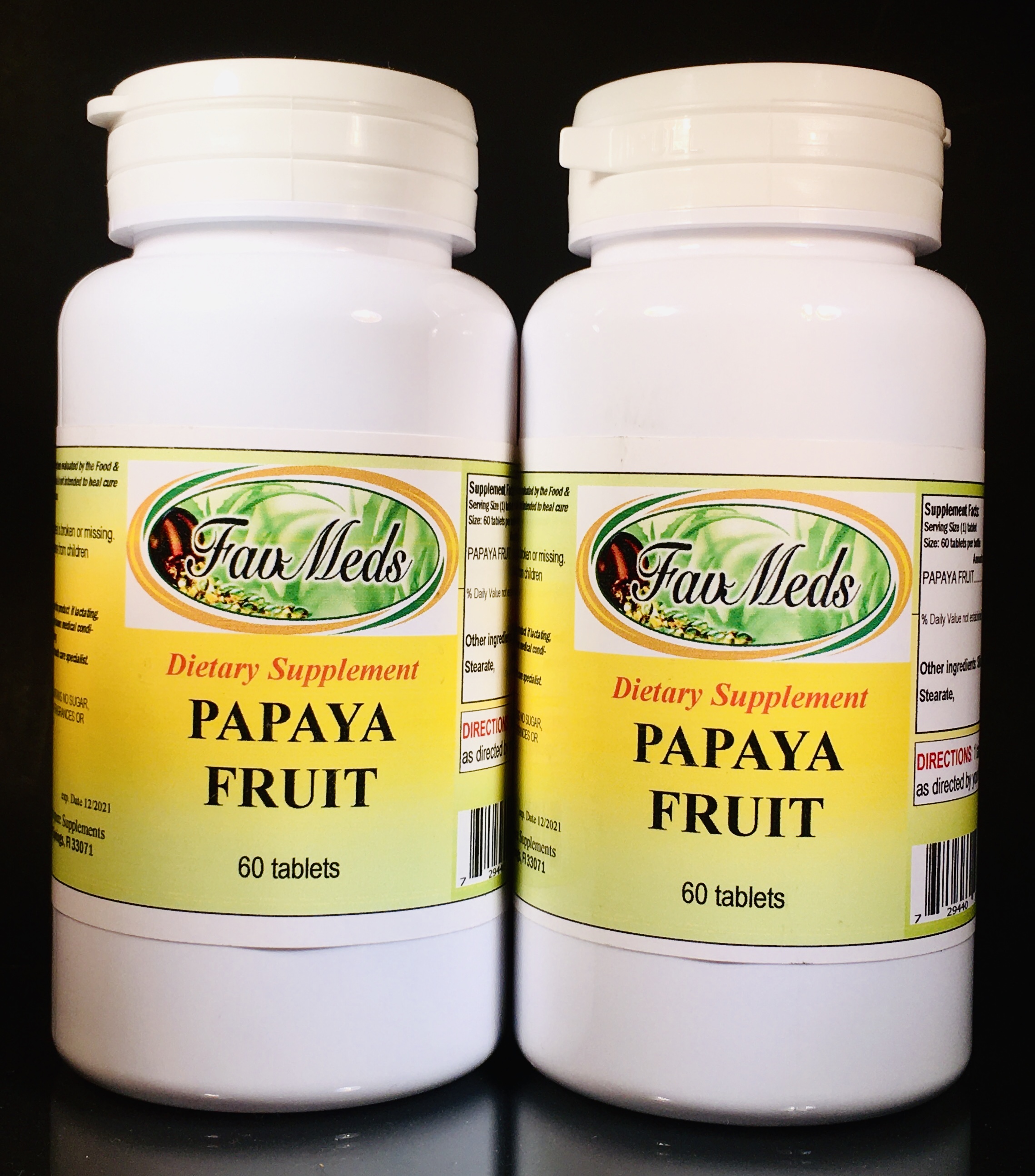 Papaya Fruit Extract 500mg - 120 (2x60) tablets